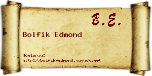 Bolfik Edmond névjegykártya